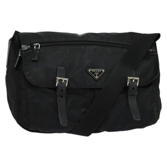 PRADA Shoulder Bag Nylon Black Silver Auth mr1472 - Picture 1 of 16